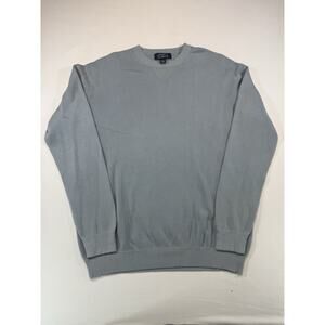 Indigo Palms Co Cotton Knit Crewneck Sweater Gray Blue Mens XL